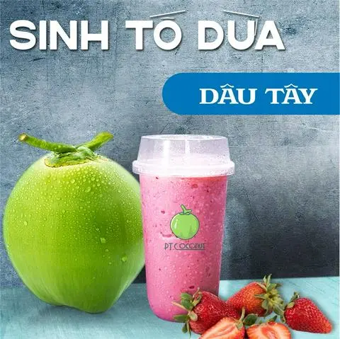 Hình ảnh Sinh Tố Dừa - Dâu Tây 