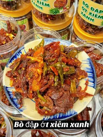 Hình ảnh Khô Bò Đập Ớt Xiêm Xanh 300g