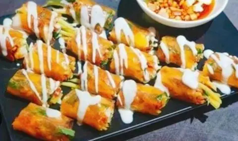Hình ảnh bánh tráng cuốn trứng gà