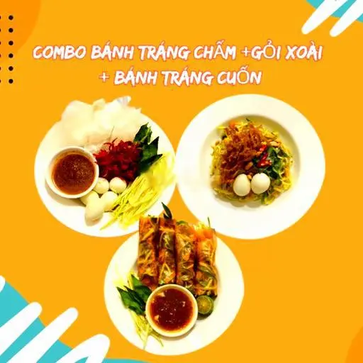 Hình ảnh Combo 1 bánh tráng trộn - 1 bánh tráng cuốn - 1 gỏi xoài