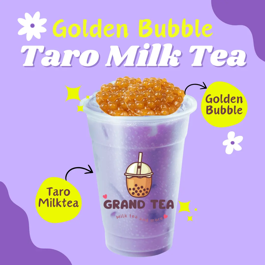 Hình ảnh Trà Sữa Khoai Môn Hoàng Kim/Golden Bubble Taro Milk Tea