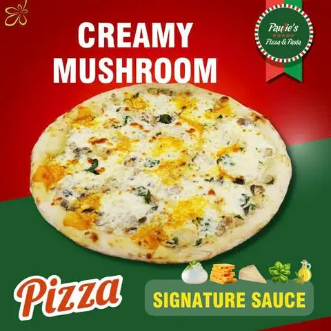 Hình ảnh Pizza Sốt Kem Nấm | Creamy Mushroom Pizza