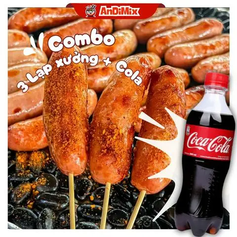 Hình ảnh Combo 3 lạp xưởng nướng đá - Coca Cola