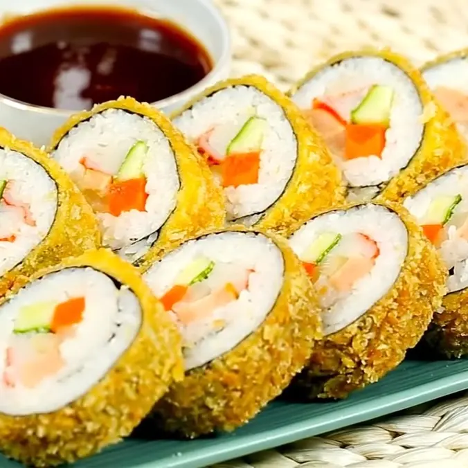 Hình ảnh Kimbap(Cơm cuộn)Hàn Quốc Chiên Giòn