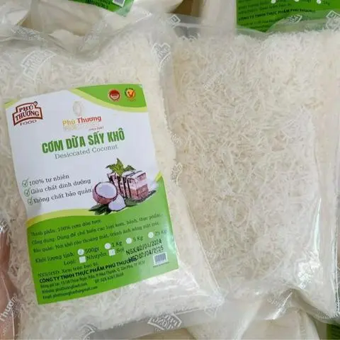 Hình ảnh Cơm Dừa Sợi Phú Thương Food 500g, Dừa Sấy Khô Làm Kẹo, Bánh Kem, Bánh Ngọt
