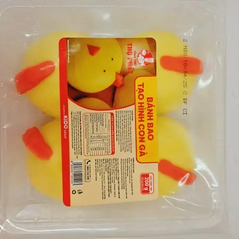 Hình ảnh Bánh bao gà con chưa hấp (gói 4 cái)