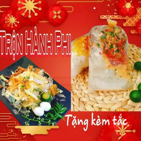 Hình ảnh Bánh Tráng Trộn Hành Phi, Tép Đầy Đủ Tặng 3 Sốt Khô Bò, Tắc, Me...Thơm Ngon
