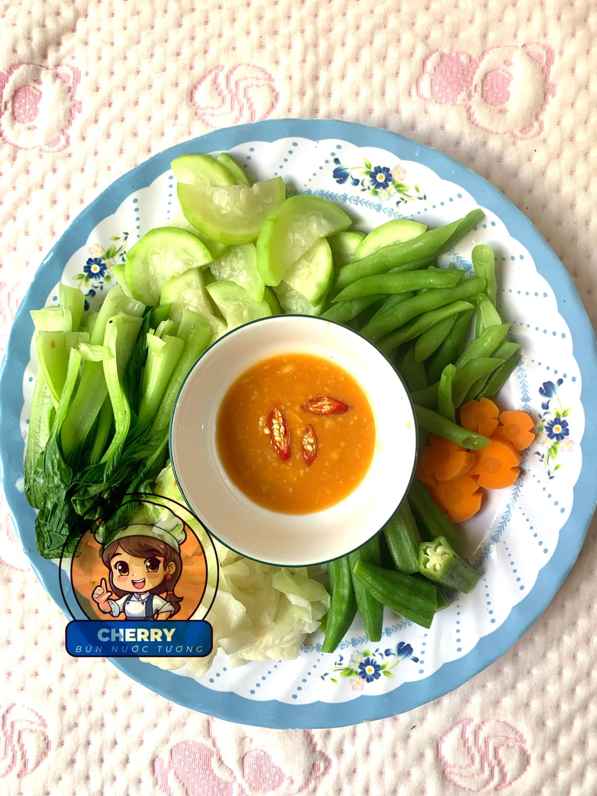 Hình ảnh Rau Luộc Chấm Chao