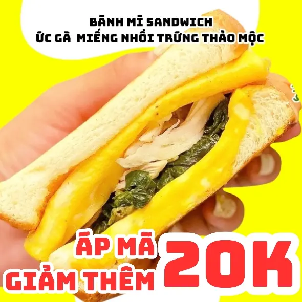 Hình ảnh Bánh Mỳ Sandwich Ức Gà Miếng Nhồi Trứng Thảo Mộc