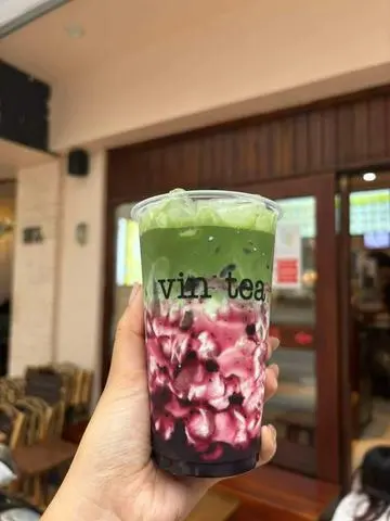 Hình ảnh Matcha latte việt quất