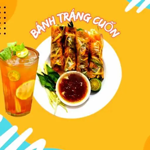 Hình ảnh Combo bánh tráng cuốn - trà tắc