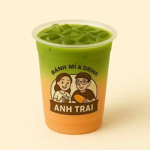 Hình ảnh Matcha latte đào