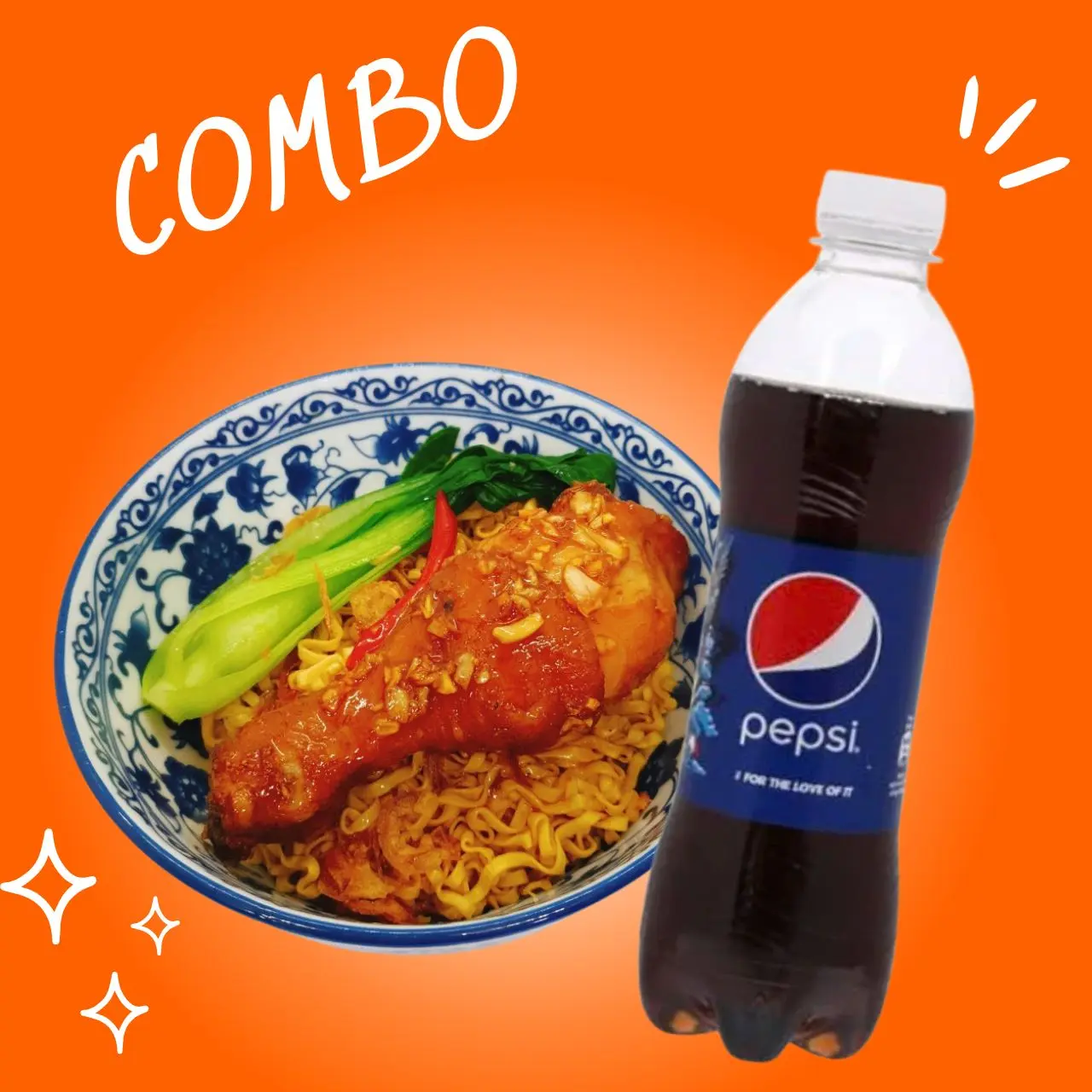 Hình ảnh Mì Trộn Gà Tắm Mắm Tỏi - 1 Pepsi