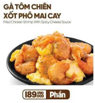 Hình ảnh Gà tôm chiên sốt phô mai cay