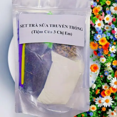 Hình ảnh Set Trà Sữa Truyền Thống (25 - 40 Ly) Tặng Pudding, Muỗng, Ống Hút Tiệm 3 Chị Em