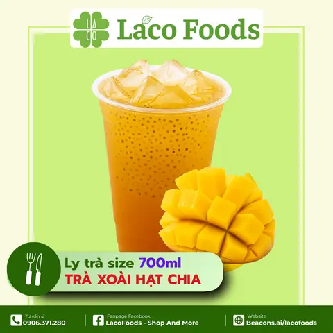 Hình ảnh Trà Xoài Hạt Chia Size 700ml