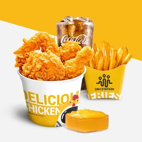 Hình ảnh Combo S3: 1 Miếng Gà Xốt + Khoai Tây Chiên + Nước Ngọt