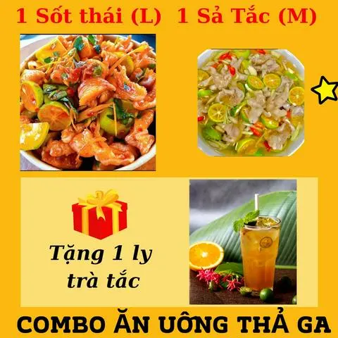 Hình ảnh Combo chân gà rút xương Sốt Thái Size  L  + Sả Tắc Size M  + Tặng kèm ly Trà Tắc