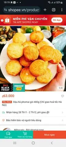 Hình ảnh đậu hu chiên giòn chay