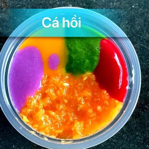 Hình ảnh Cháo cá hồi sốt gấc