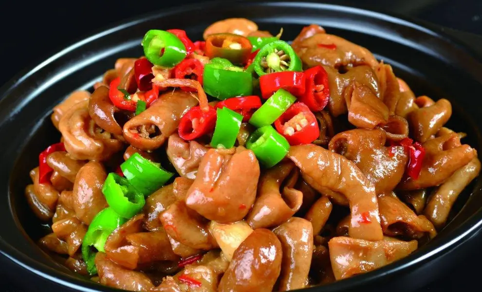 Hình ảnh Lòng heo xào cay - 火爆肥肠