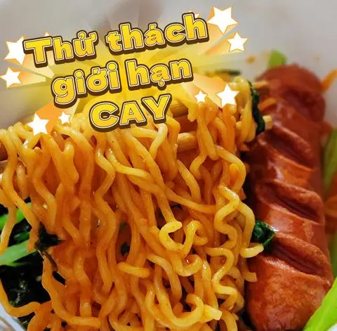 Hình ảnh Mì trộn gà viên sốt siêu cay