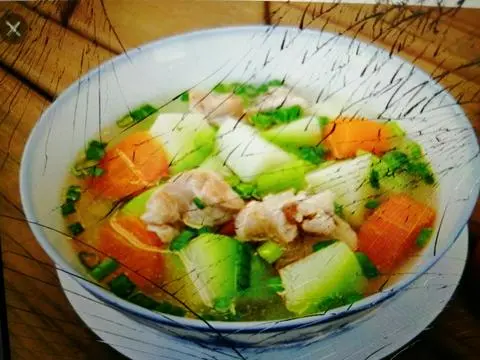 Hình ảnh Cơm Sườn nấu bí xanh
