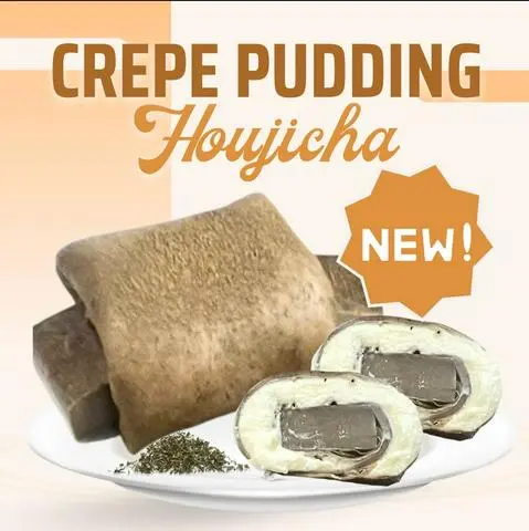 Hình ảnh Crepe Pudding Houjicha Nhật Bản
