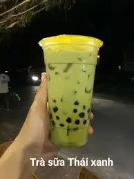 Hình ảnh Trà Sữa Thái Xanh Trân Châu Đen, Bánh Flan Sữa Tươi