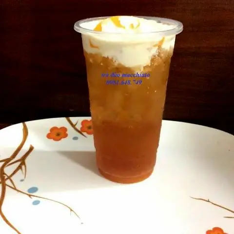 Hình ảnh Trà đào macchiato size L