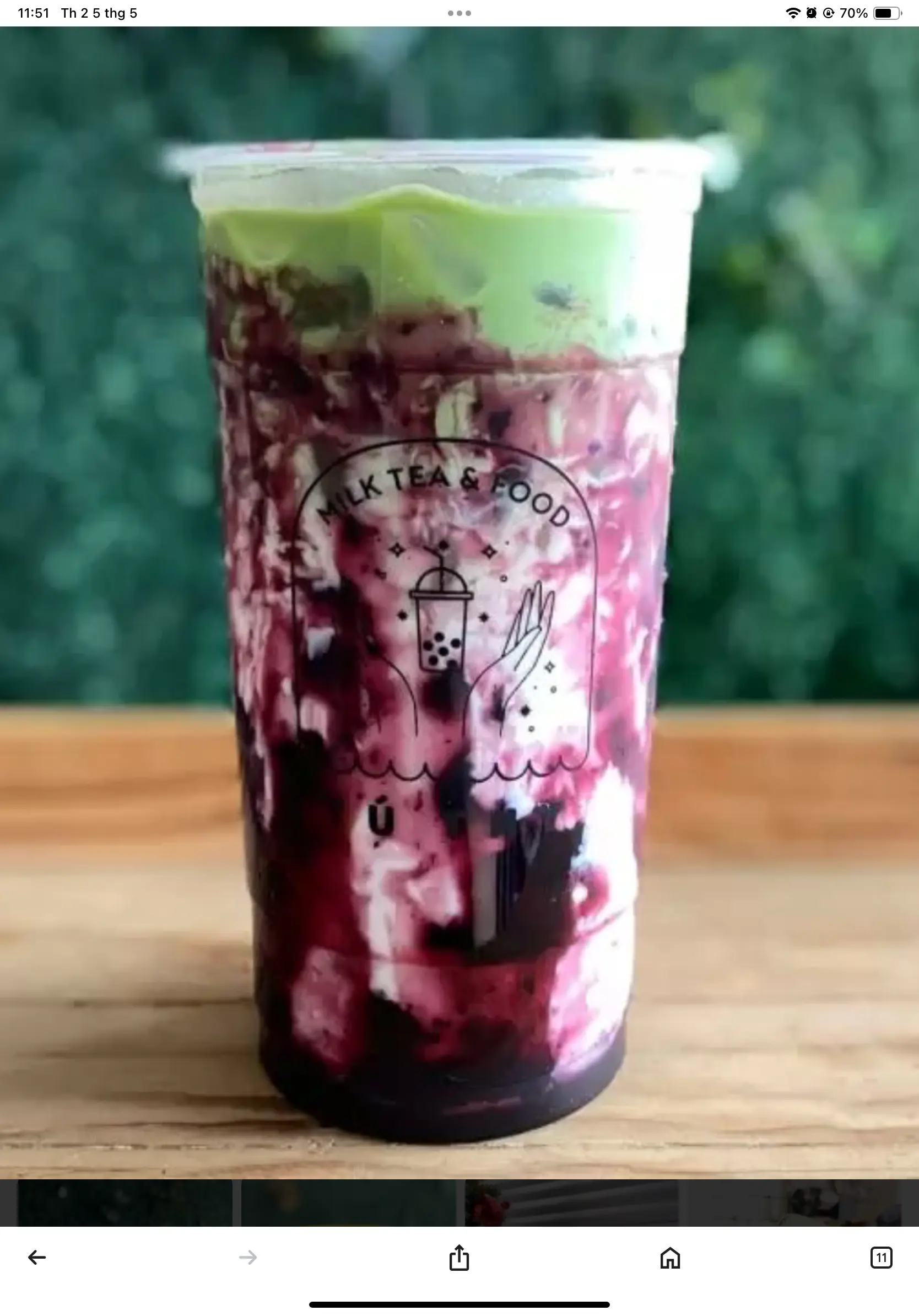 Hình ảnh Matcha latte việt quất