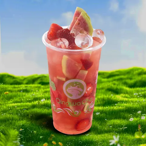 Hình ảnh Trà Ổi Hồng Dâu Tây (Size M 700ml)