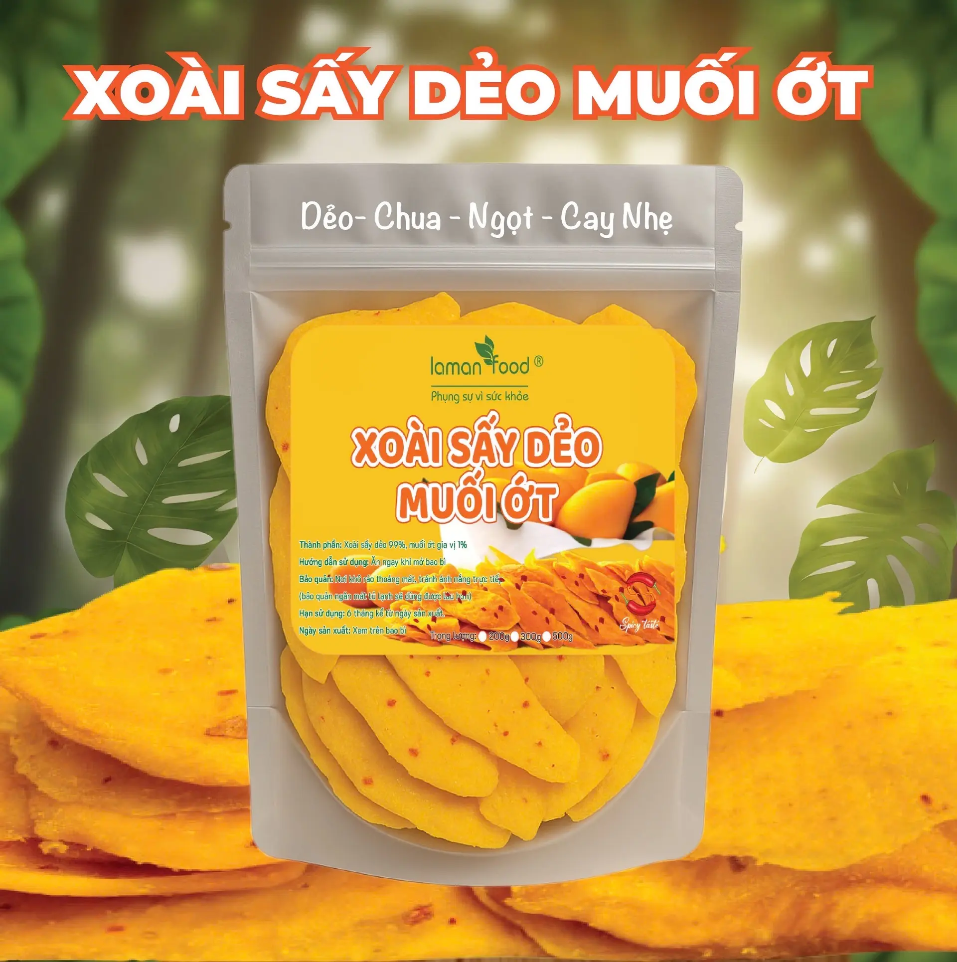 Hình ảnh A04 Xoài Sấy Dẻo Muối Ớt (Túi 100g)