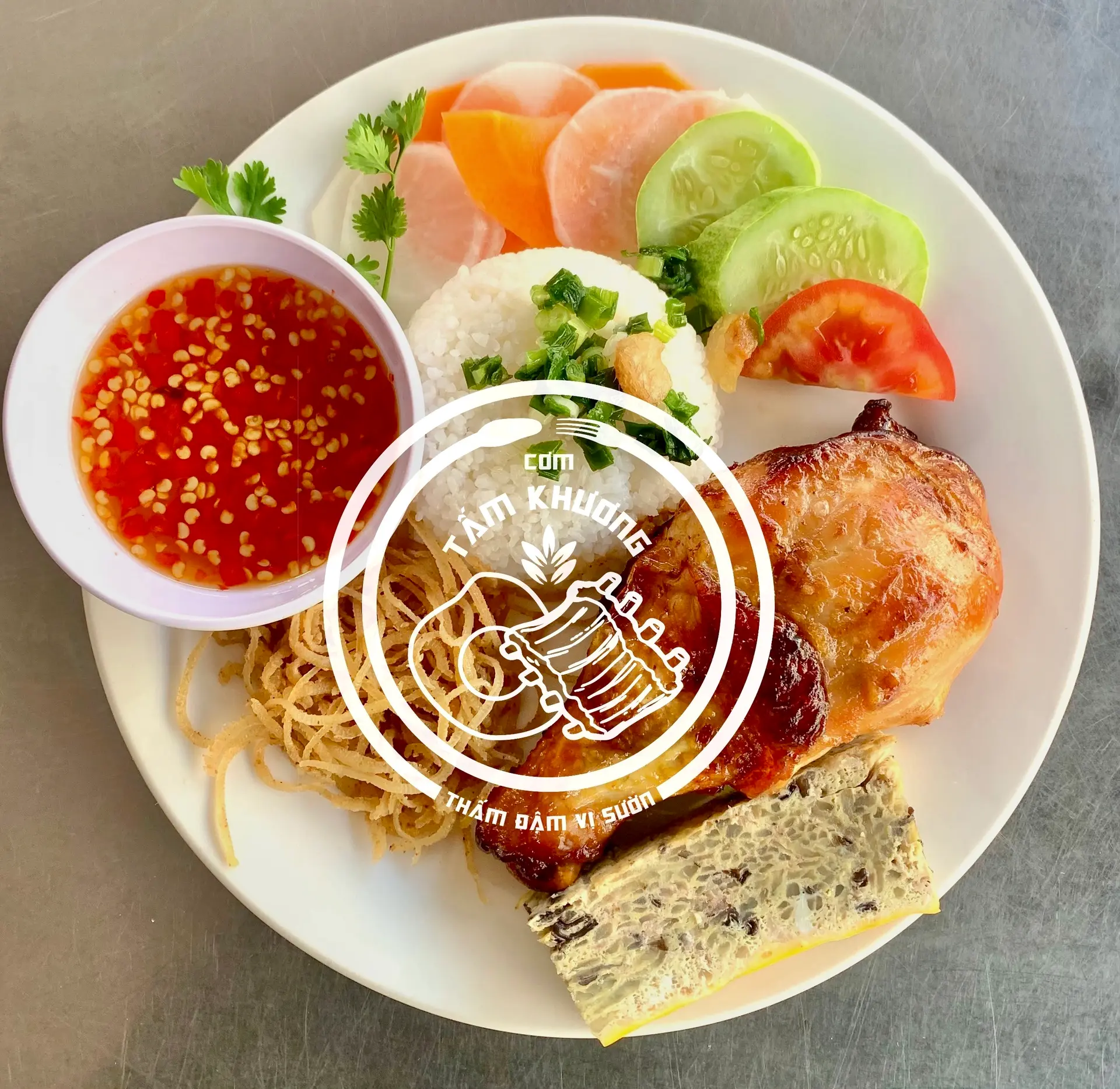 Hình ảnh Cơm đùi gà - bì - chả