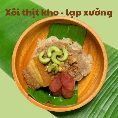 Hình ảnh Xôi thịt kho - lạp xưởng