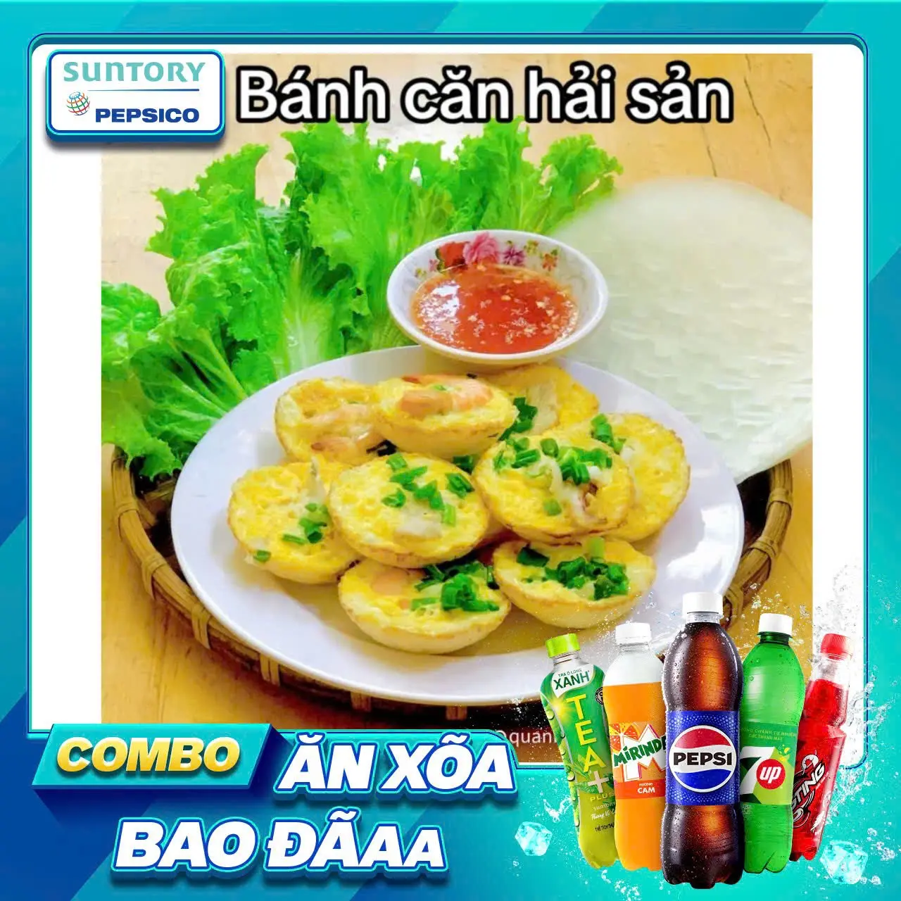 Hình ảnh Bánh căn hải sản + nước ngọt
