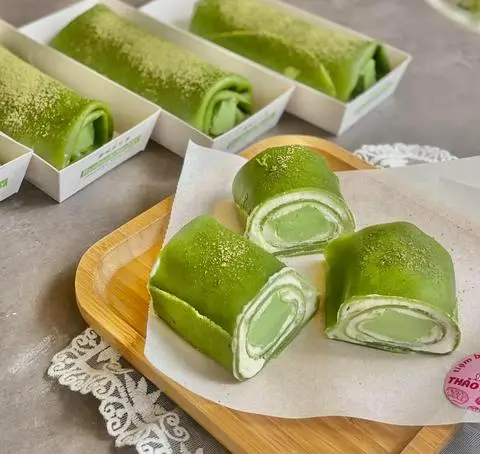 Hình ảnh Crepe pudding matcha