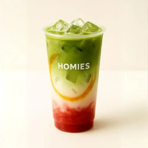 Hình ảnh Matcha Latte Dâu Hồng Ngọc