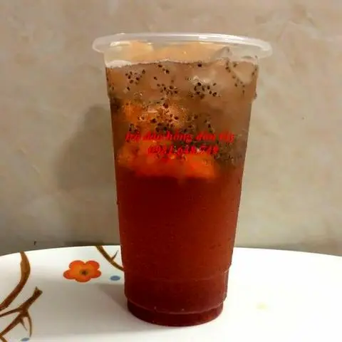 Hình ảnh Trà đào hồng dâu tây