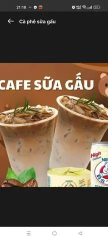 Hình ảnh cà phê sữa gấu 