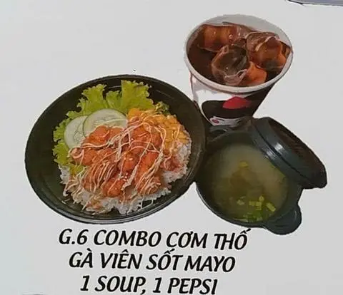 Hình ảnh G.6 COMBO CƠM THỐ GÀ VIÊN SỐT MAYO,1 SOUP,1 PEPSI