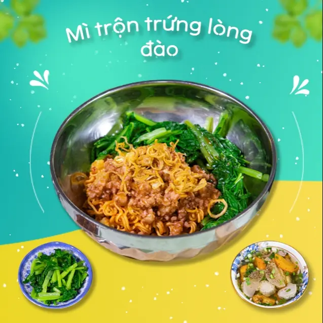 Hình ảnh Com bo Mì trộn trứng lòng đào + 1 chai nước ngọt ( khách chọn và ghi chú ) 