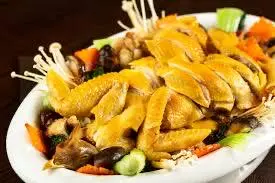 Hình ảnh Gà hấp sốt bào ngư