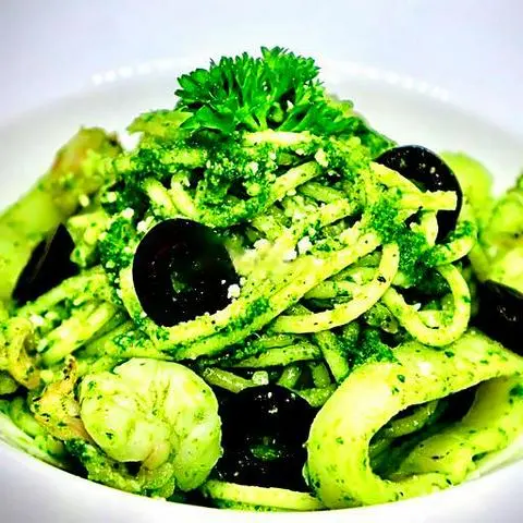 Hình ảnh Spaghetti pesto seafood