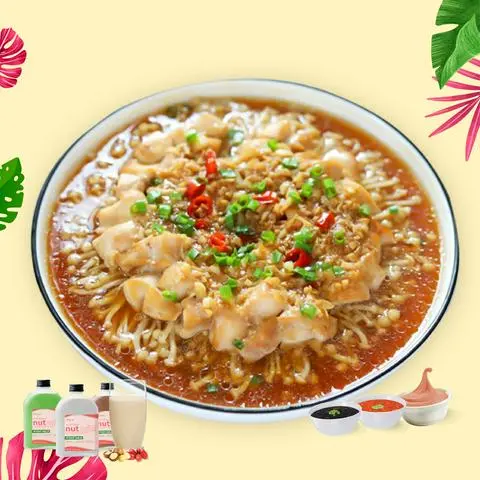 Hình ảnh Ức gà nấm kim châm hấp thuỷ nhiệt