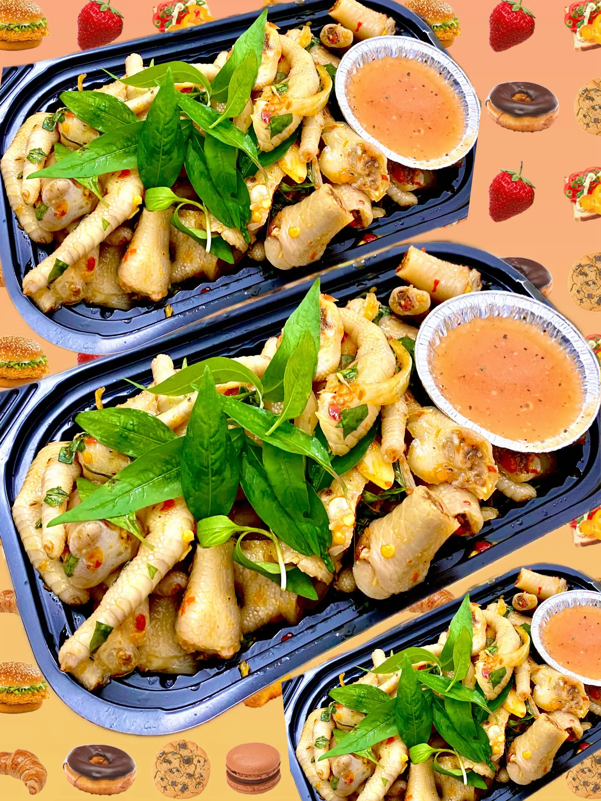 Hình ảnh Chân Gà có xương bóp cay/sốt thái