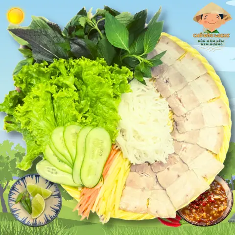 Hình ảnh Thịt luộc cuốn chấm mắm nêm