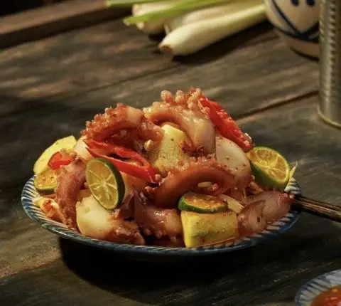 Hình ảnh Bạch Tuộc Sốt Thái Cay Cay 