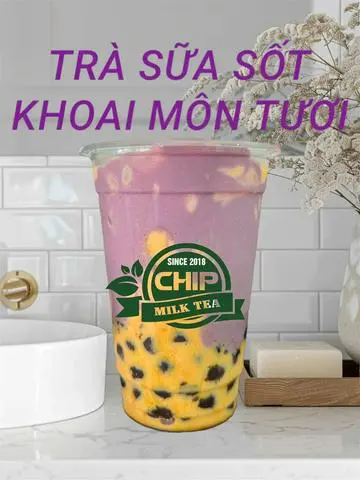 Hình ảnh TRÀ SƯA  TRÂN CHÂU SỐT KHOAI MÔN TƯƠI
