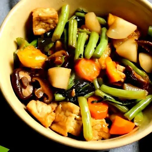 Hình ảnh Cơm đậu hủ kho rau củ chay